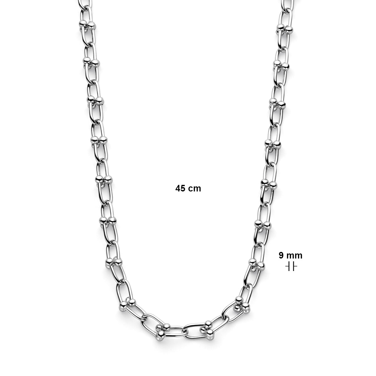 vDam Ketting 9,0 Mm 45cm Cm Zilver Gerhodineerd 1338616  45cm