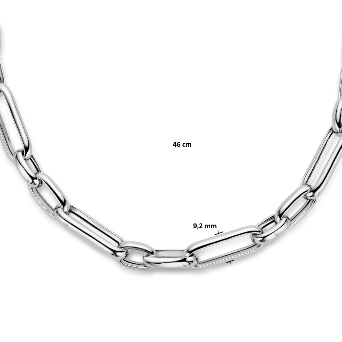vDam Ketting 9,2 Mm  46cm Cm Zilver Gerhodineerd 1336235  46cm