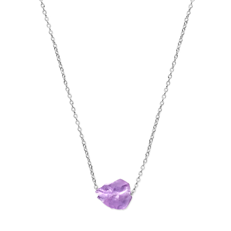 vDam Ketting Amethist 42 + 3 Cm Zilver Gerhodineerd 1338538