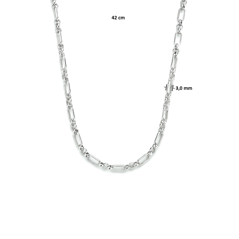 vDam Ketting Anker 3,0 Mm Zilver Gerhodineerd 1333711  42cm