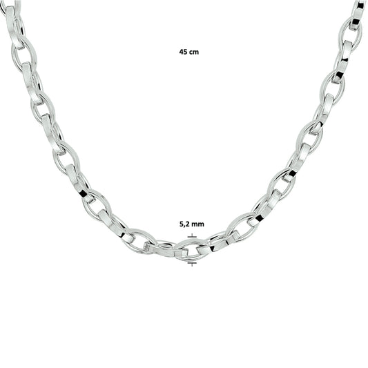vDam Ketting Anker 5,2 Mm 45cm Cm Zilver Gerhodineerd 1329084  45cm