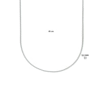 vDam Ketting Anker Gediamanteerd 1,1 Mm Zilver Gerhodineerd 1333563  45cm