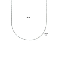 vDam Ketting Anker Gediamanteerd 1,1 Mm Zilver Gerhodineerd 1333564  50cm