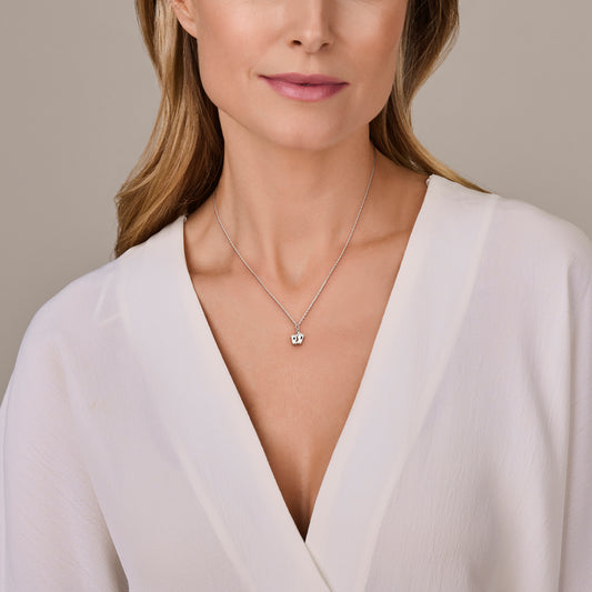 vDam Ketting Baby Voetjes 41cm - 43 - 45 Cm Zilver Gerhodineerd 1339904  41cm