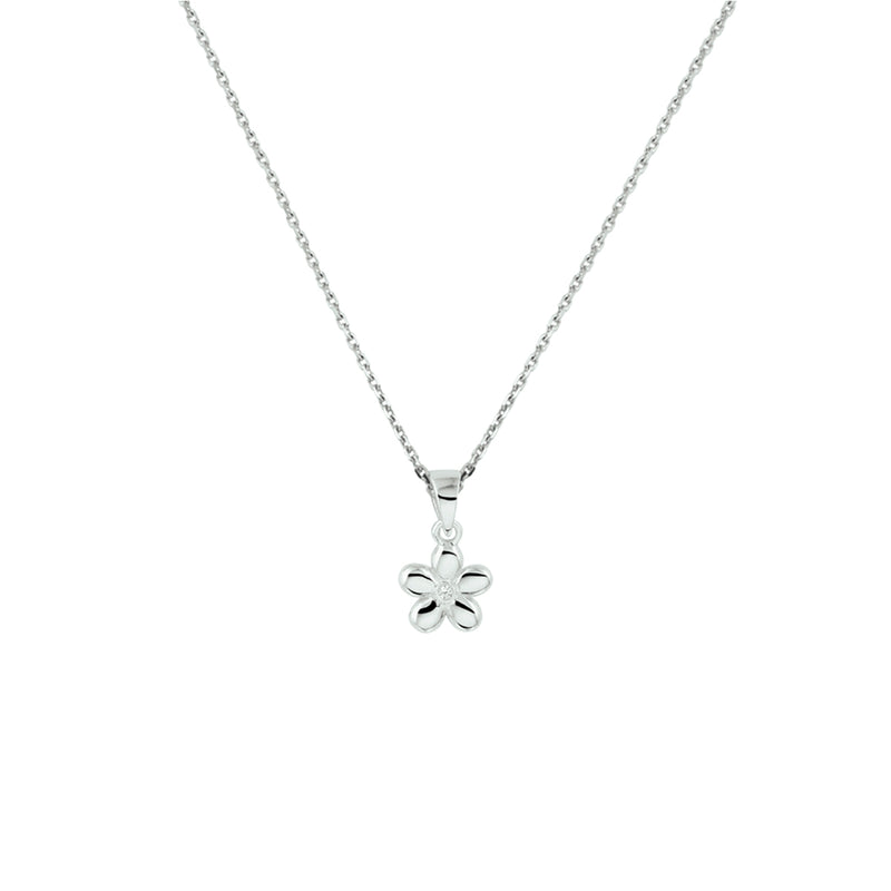 vDam Ketting Bloem 1,1 Mm 36 + 4 Cm Zilver Gerhodineerd 1337292
