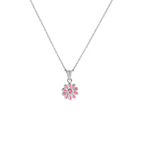 vDam Ketting Bloem Zirkonia 36 + 4 Cm Zilver Gerhodineerd 1333832