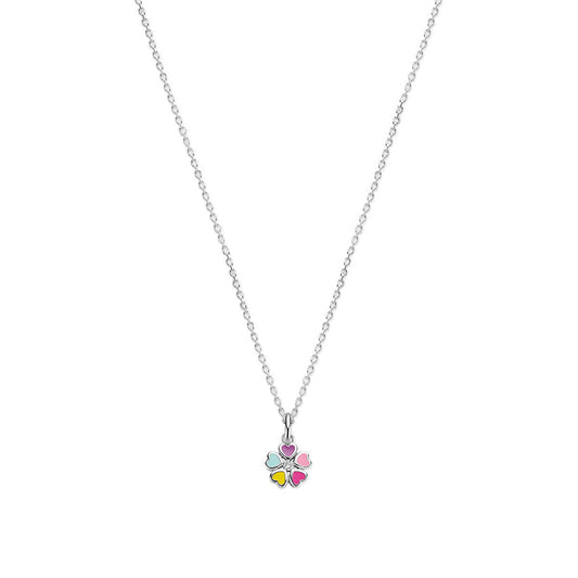 vDam Ketting Bloem Zirkonia 36 + 4 Cm Zilver Gerhodineerd 1340309