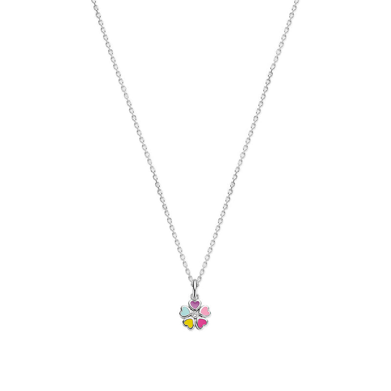 vDam Ketting Bloem Zirkonia 36 + 4 Cm Zilver Gerhodineerd 1340308