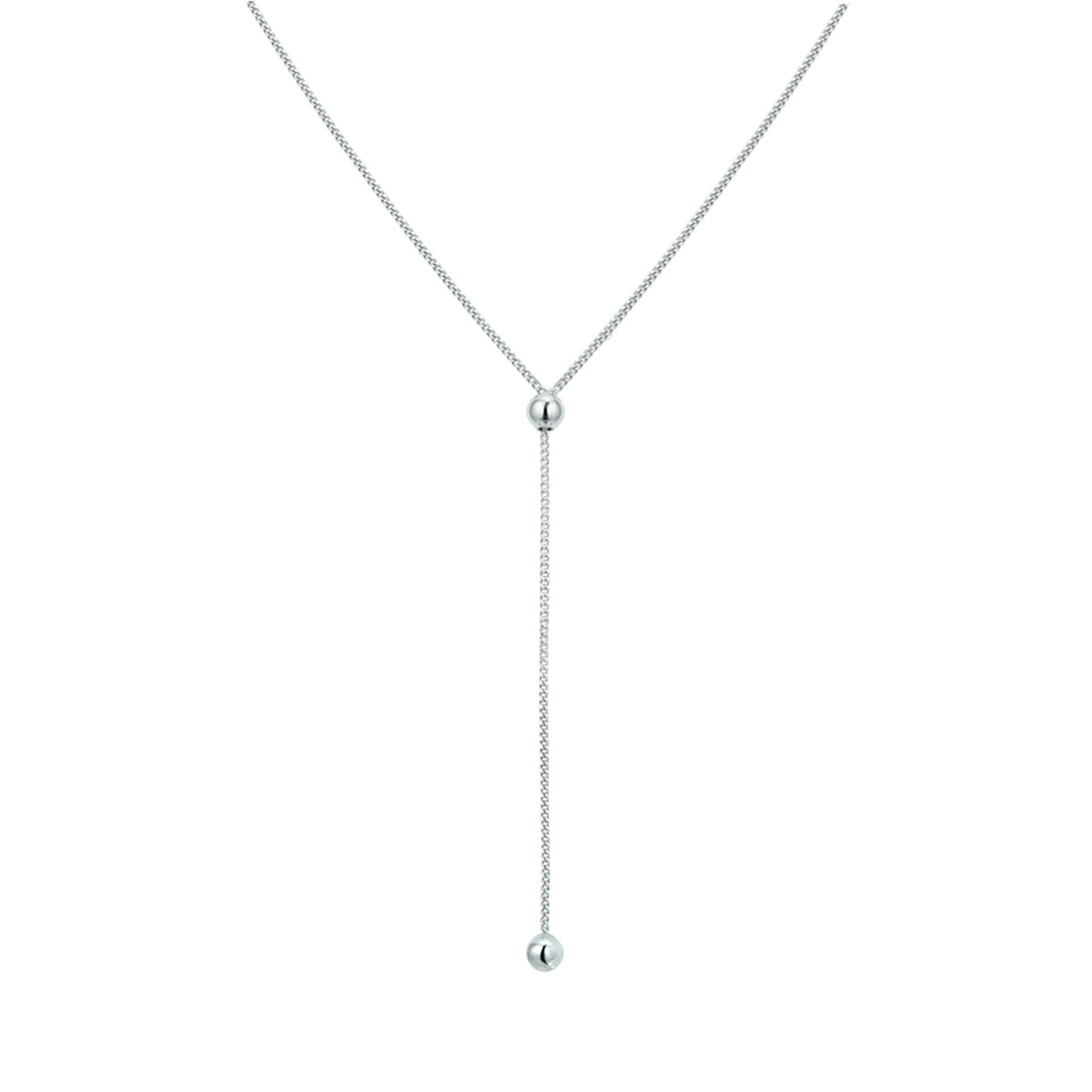 vDam Ketting Bolletjes 1,0 Mm 45 + 5 Cm Zilver Gerhodineerd 1325565