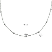 vDam Ketting Bolletjes 1,2 Mm 40cm + 4 Cm Zilver Gerhodineerd 1327014  40cm
