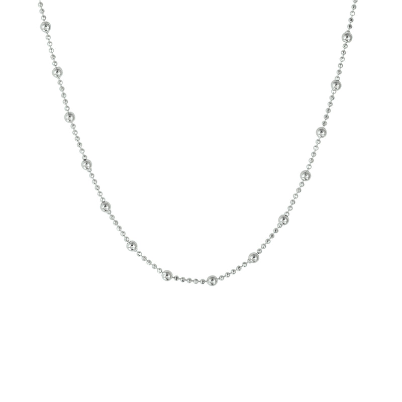 vDam Ketting Bolletjes 2,0 Mm 40 + 4 Cm Zilver Gerhodineerd 1328620