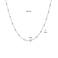 vDam Ketting Bolletjes 2,0 Mm 40cm + 4 Cm Zilver Gerhodineerd 1328620  40cm