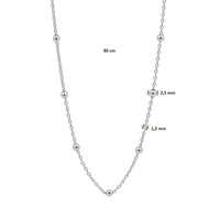 vDam Ketting Bolletjes 2,5 Mm 80cm Cm Zilver Gerhodineerd 1332810  80cm