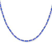 vDam Ketting Bolletjes Gediamanteerd En Blauw Glas 3,0 Mm 41 + 4 Cm Zilver Gerhodineerd 1336416