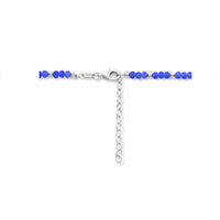 vDam Ketting Bolletjes Gediamanteerd En Blauw Glas 3,0 Mm 41cm + 4 Cm Zilver Gerhodineerd 133641cm6  41cm