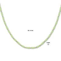 vDam Ketting Bolletjes Gediamanteerd En Lichtgroen Glas 3,0 Mm 41cm + 4 Cm Zilver Gerhodineerd 133641cm5  41cm