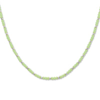 vDam Ketting Bolletjes Gediamanteerd En Lichtgroen Glas 3,0 Mm 41 + 4 Cm Zilver Gerhodineerd 1336415