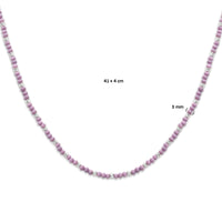 vDam Ketting Bolletjes Gediamanteerd En Violet Glas 3,0 Mm 41cm + 4 Cm Zilver Gerhodineerd 133641cm3  41cm
