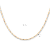 vDam Ketting Bolletjes Gediamanteerd En Zachtgeel Glas 3,0 Mm 41cm + 4 Cm Zilver Gerhodineerd 133641cm7  41cm