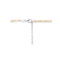 vDam Ketting Bolletjes Gediamanteerd En Zachtgeel Glas 3,0 Mm 41cm + 4 Cm Zilver Gerhodineerd 133641cm7  41cm