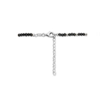 vDam Ketting Bolletjes Gediamanteerd En Zwart Glas 3,0 Mm 41cm + 4 Cm Zilver Gerhodineerd 133641cm4  41cm