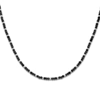 vDam Ketting Bolletjes Gediamanteerd En Zwart Glas 3,0 Mm 41 + 4 Cm Zilver Gerhodineerd 1336414