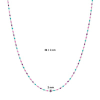 vDam Ketting Bolletjes Gekleurd Emaille 36cm + 4 Cm Zilver Gerhodineerd 1339013  36cm