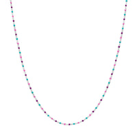 vDam Ketting Bolletjes Gekleurd Emaille 36 + 4 Cm Zilver Gerhodineerd 1339013