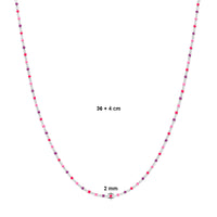 vDam Ketting Bolletjes Gekleurd Emaille 36cm + 4 Cm Zilver Gerhodineerd 1339015  36cm