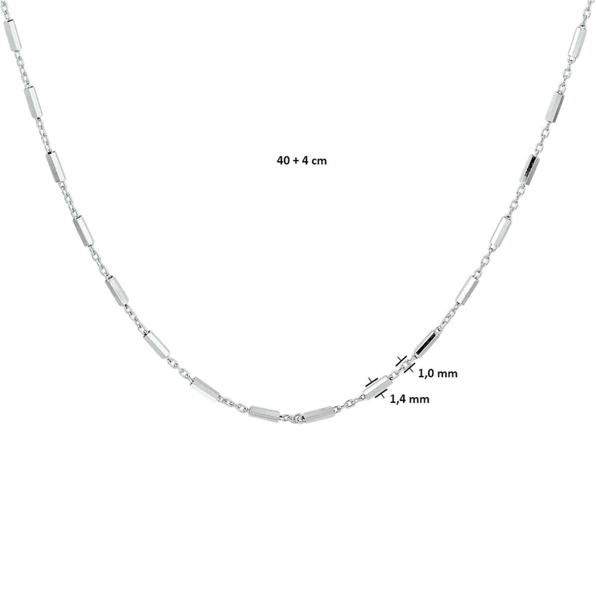 vDam Ketting Buisjes 1,4 Mm Zilver Gerhodineerd 1332635  40cm