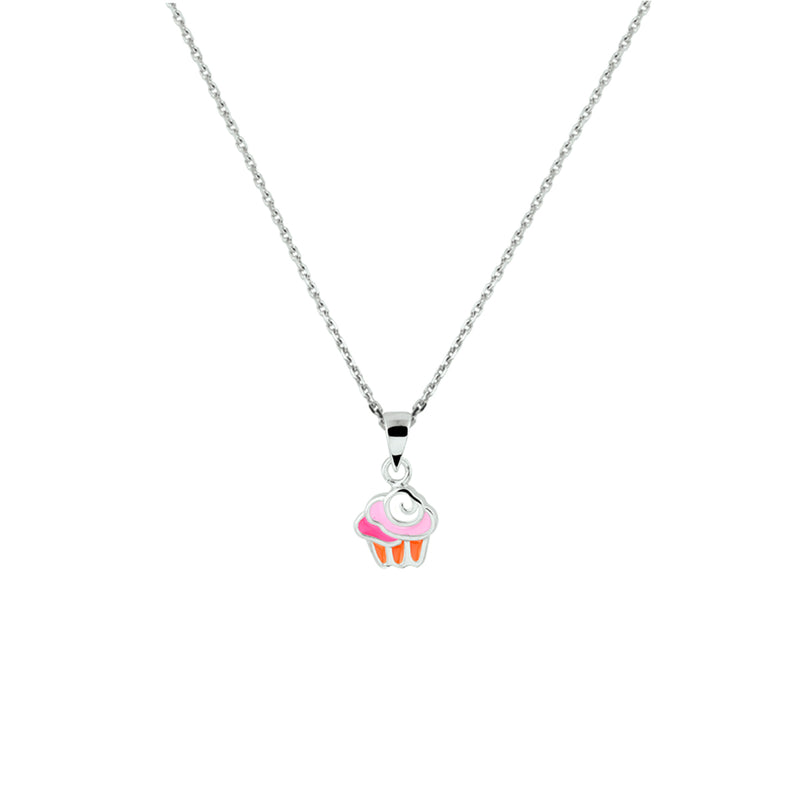 vDam Ketting Cupcake 36 + 4 Cm Zilver Gerhodineerd 1337294