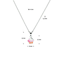 vDam Ketting Cupcake 36cm + 4 Cm Zilver Gerhodineerd 1330139  36cm