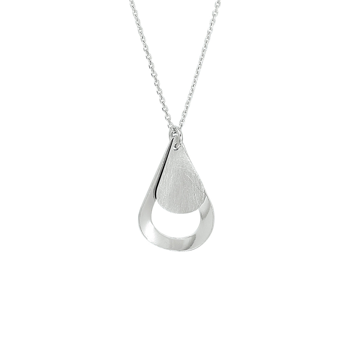 vDam Ketting Druppel Poli/mat 40 + 4 Cm Zilver Gerhodineerd 1333315
