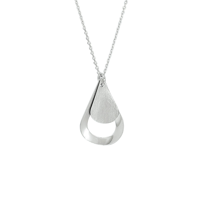 vDam Ketting Druppel Poli/mat 40 + 4 Cm Zilver Gerhodineerd 1333315