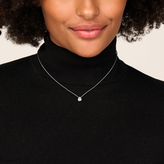 vDam Ketting Druppel Zirkonia 41cm - 43 - 45 Cm Zilver Gerhodineerd 1341cm683  41cm