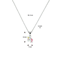 vDam Ketting Eenhoorn 36cm + 4 Cm Zilver Gerhodineerd 1330033  36cm