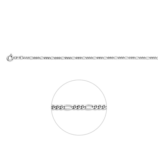 vDam Ketting Figaro 2,2 Mm Zilver Gerhodineerd 1333908