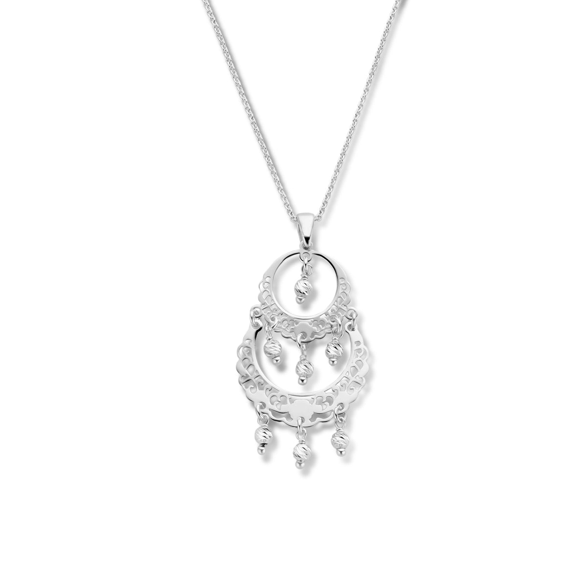 vDam Ketting Filigrain 45 + 5 Cm Zilver Gerhodineerd 1336403