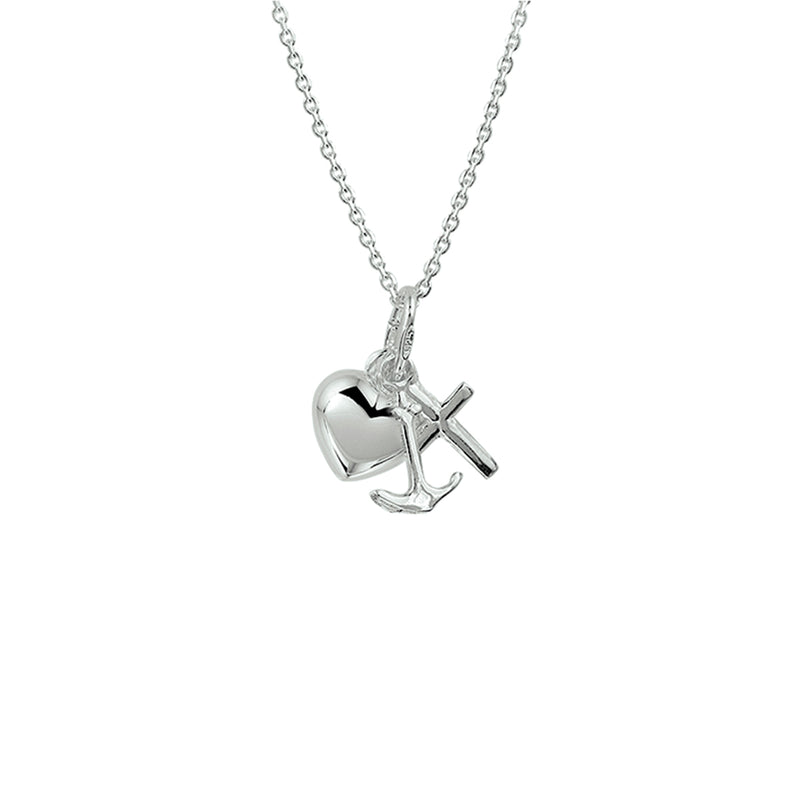 vDam Ketting Geloof, Hoop En Liefde 41 + 4 Cm Zilver Gerhodineerd 1329789