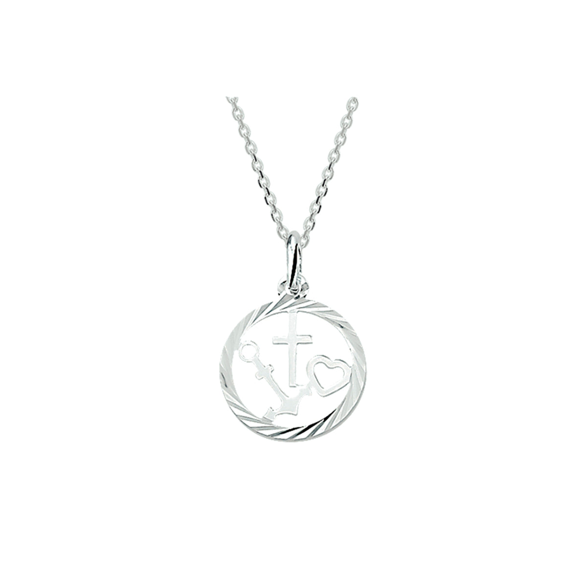 vDam Ketting Geloof, Hoop En Liefde 41 + 4 Cm Zilver Gerhodineerd 1329791
