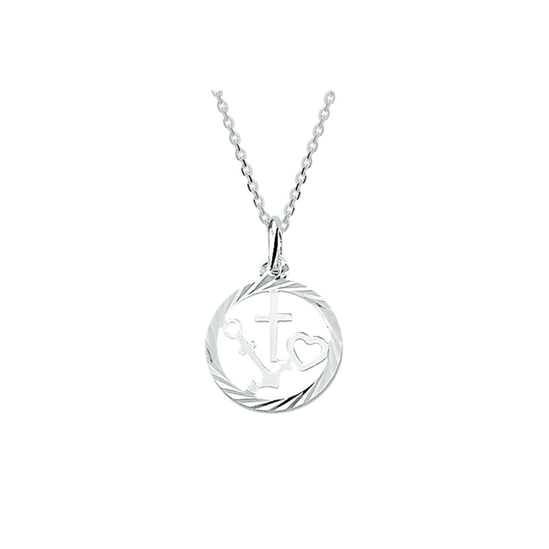 vDam Ketting Geloof, Hoop En Liefde 41 + 4 Cm Zilver Gerhodineerd 1329791