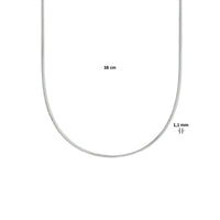 vDam Ketting Gourmette 4-zijdes Geslepen 1,1 Mm Zilver Gerhodineerd 1333554  38cm