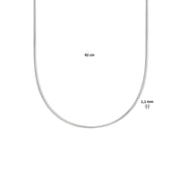 vDam Ketting Gourmette 4-zijdes Geslepen 1,1 Mm Zilver Gerhodineerd 1333555  42cm