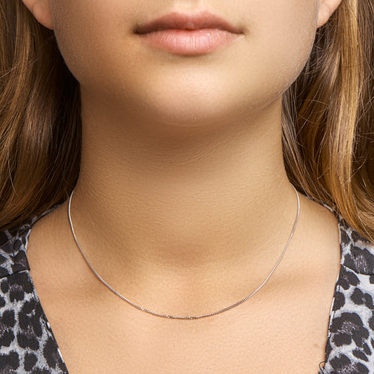 vDam Ketting Gourmette 4-zijdes Geslepen 1,2 Mm Zilver Gerhodineerd 1326293  45cm