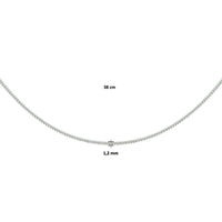 vDam Ketting Gourmette 4-zijdes Geslepen 1,2 Mm Zilver Gerhodineerd 1326294  50cm