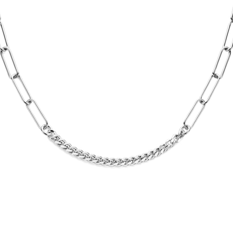 vDam Ketting Gourmette 4-zijdes Geslepen En Paperclip 3,5 Mm 42 + 3 Cm Zilver Gerhodineerd 1334557