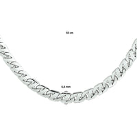 vDam Ketting Gourmette 6,6 Mm Zilver Gerhodineerd 1330182  50cm