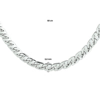 vDam Ketting Gourmette 6,6 Mm Zilver Gerhodineerd 1330506  60cm