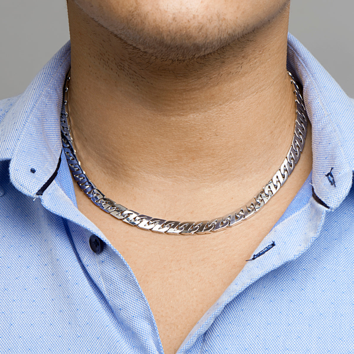 vDam Ketting Gourmette 8,2 Mm Zilver Gerhodineerd 1330510  50cm