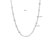 vDam Ketting Gourmette En Plaatjes 2,5 Mm Zilver Gerhodineerd 1332717  80cm